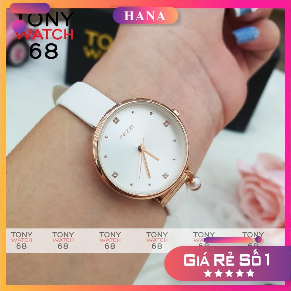 Đồng hồ nữ Kezzi kim rốn dây da chống nước chính hãng Tony Watch 68