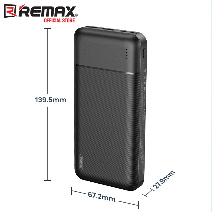 Pin Dự Phòng 20000mah Remax RPP-166 Lango Series Fast Charing 2.1A tích hợp 2 cổng USB