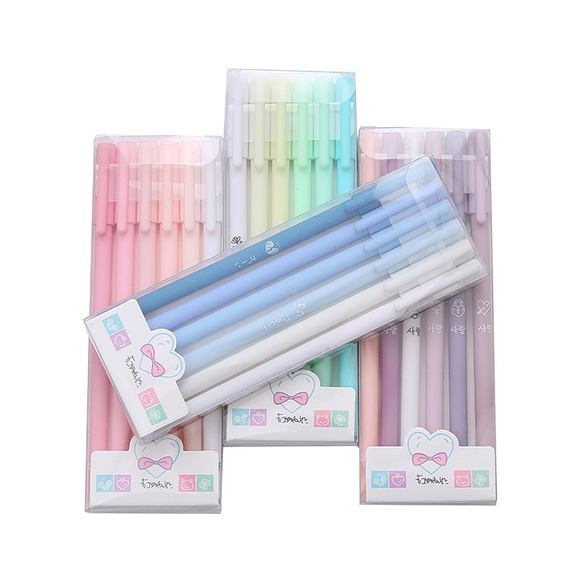 Set 6 bút bi mực đen ngòi 0.5mm dành cho học sinh