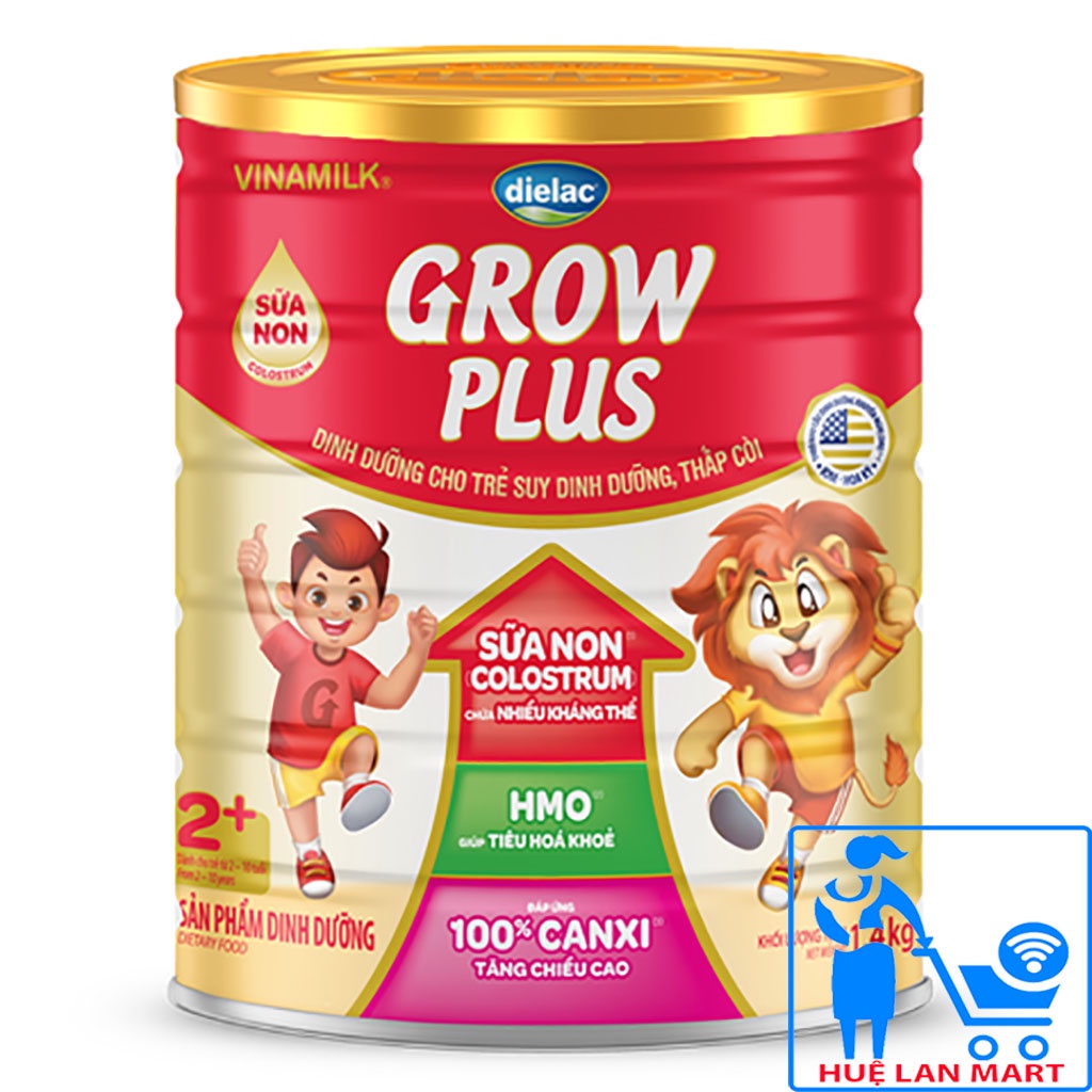 Sữa Bột Vinamilk Dielac Grow Plus 2+ GP3 Sữa Non - Hộp 1,4kg