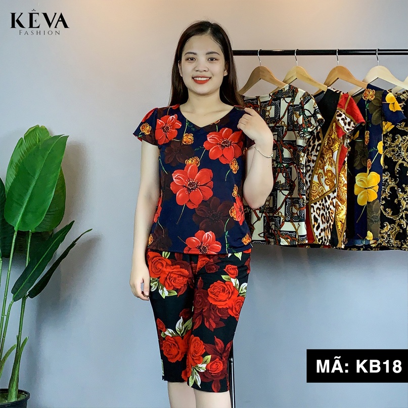 Đồ bộ nữ trung niên mặc ở nhà cho mẹ - Cho các chị - Chất thun lạnh  - Thương hiệu Keva - Mã KB18
