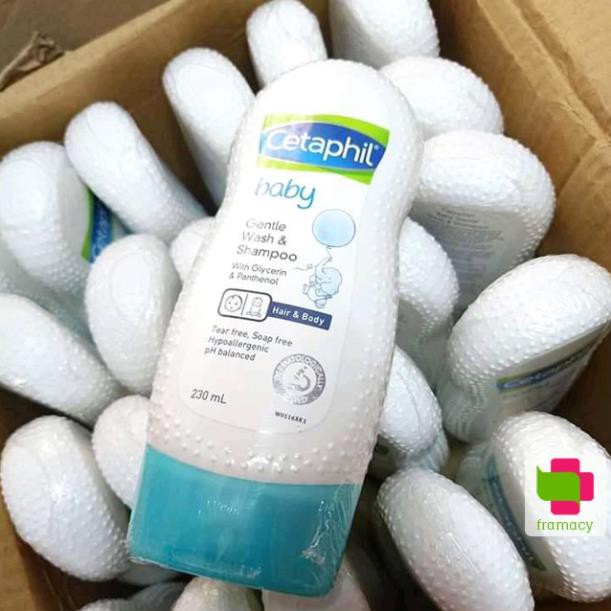 Sữa tắm gội toàn thân 2in1 Cetaphil Baby Wash & Shampoo, Úc (230ml/400ml) cho trẻ từ sơ sinh đến dưới 6 tuổi