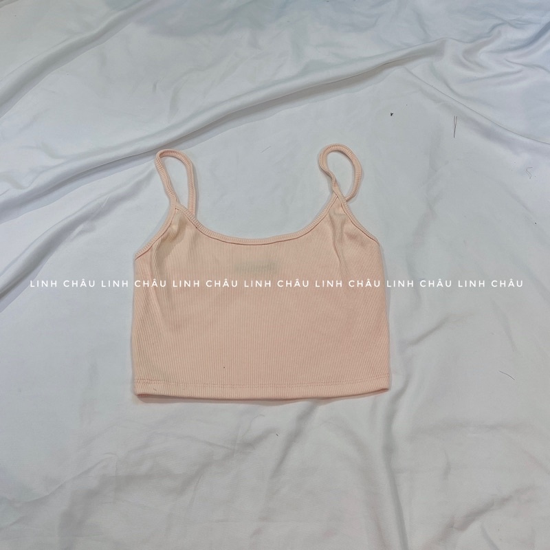 ÁO HAI DÂY CROPTOP THUN GÂN