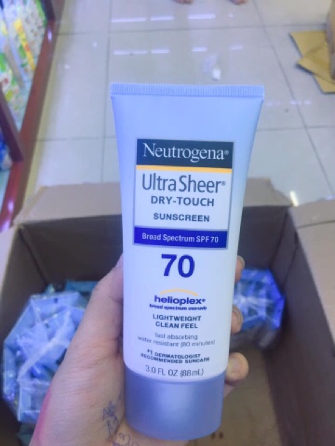 KEM CHỐNG NẮNG NEUTROGENA ULTRA SHEER DRY TOUCH SUNSCREEN BROAD SPECTRUM SPF 45+, 55+, 65+, 70+,85+, 100+