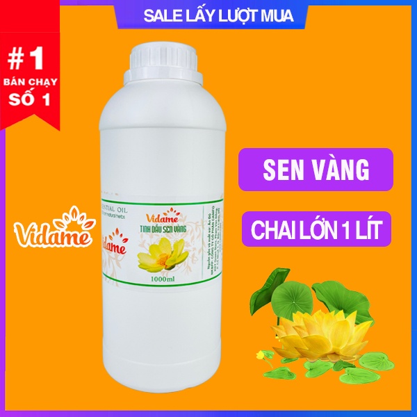 Tinh Dầu Sen Vàng 1 LÍT VIDAME, HÀNG CÔNG TY nhập khẩu ẤN ĐỘ có kiểm định COA -  thanh mát nhẹ nhàng, thư giãn