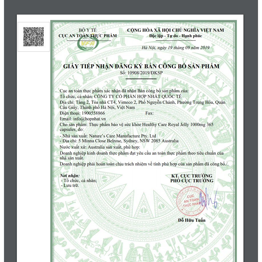 Sữa Ong Chúa Royal Jelly Healthy Care, lọ 365 Viên | BigBuy360 - bigbuy360.vn