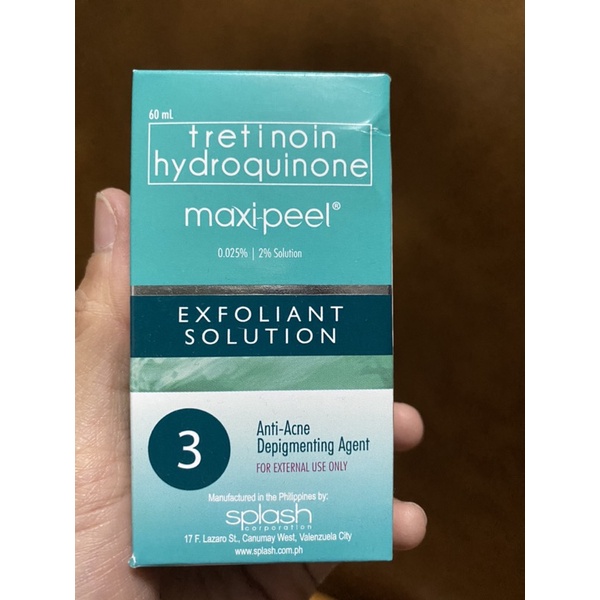 toner Tretinoin Hydroquione MAXIPEEL giảm mụn, giảm thâm, sáng da hiệu quả (Maxi peel Exfoliant Solution)60ml.