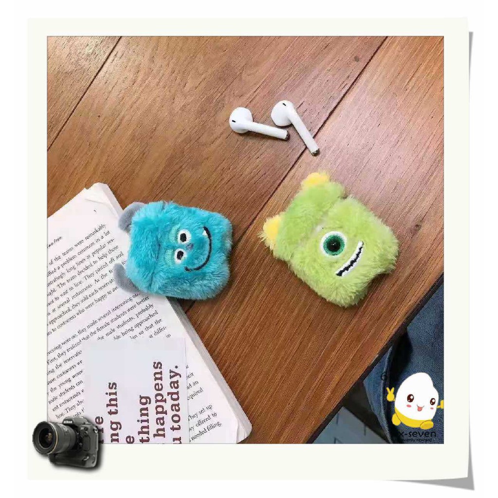 airpods case plush University monsters Mike Sulley cartoon apple Airpods 1/2 wireless bluetooth headset protective cover