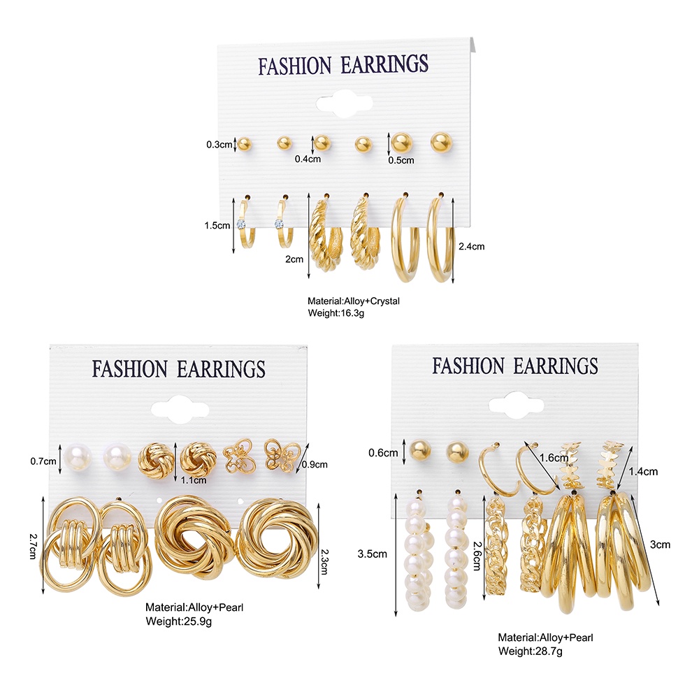 iF YOU Bộ Khuyên Tai Mạ Vàng Hình Trái Tim Đính Ngọc Trai Phong Cách Hàn Quốc