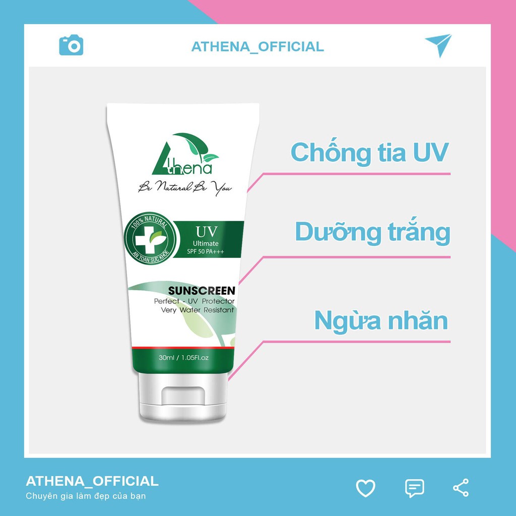 [SP CHÍNH HÃNG] Kem Chống Nắng UV Ultimate SUN CREEN Chống Tia UV SPF50+ PA++++ 30ml