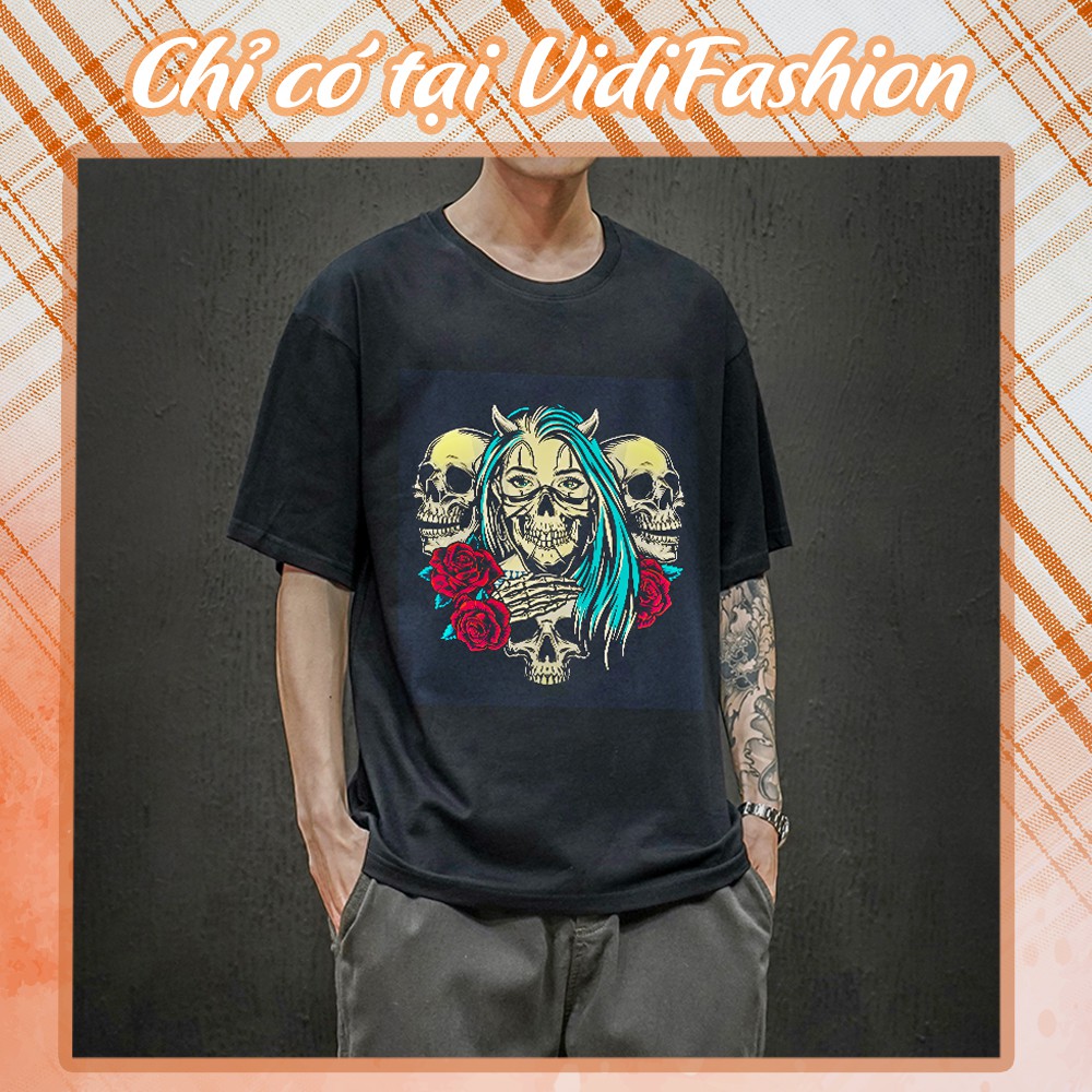 Áo thun phong cách US Gangster 1444 bụi bặm siêu cá tính chỉ có tại VidiFashion