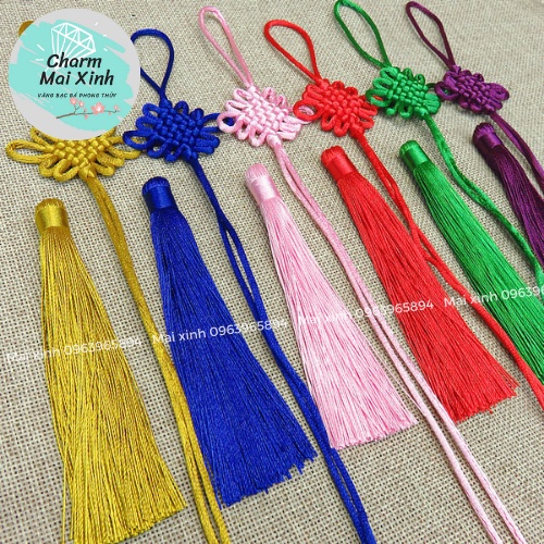 Dây Tua Rua Nơ Kết Đồng Tâm Khánh Treo Thiệp Mời, Hộp Quà - Xe Ô Tô Cát Tường Phong Thủy May Mắn - Quà Tặng Phong Thủy