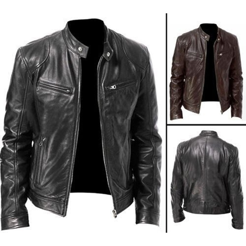 Áo Khoác Bomber Da Vintage Thời Trang Cho Nam