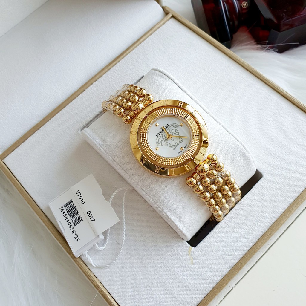 đồng hồ nữ Versace Eon Analog Display Quartz Yellow Gold Watch V79100017