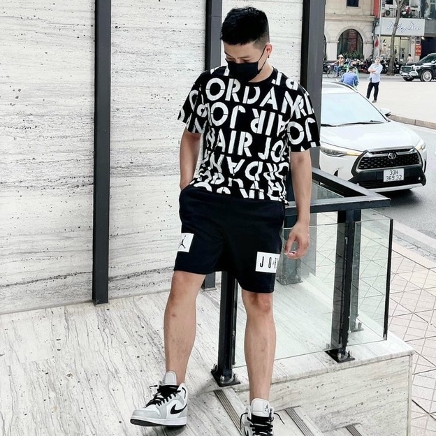 Bộ Thể Thao Nam Jodan Nam . Bộ Cộc Hè Nam In Họa Tiết JD Chất Cotton Cao Cấp  DT STORE MENWEAR