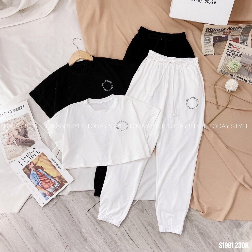 Sét quần áo croptop kèm quần bom 2 màu , kèm ảnh thật tại shop , Unisex Store