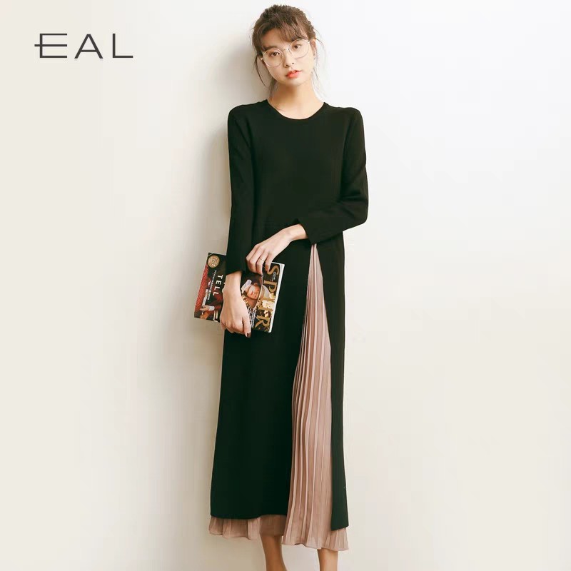 [Đặt trước] Váy len EAL phối xếp li