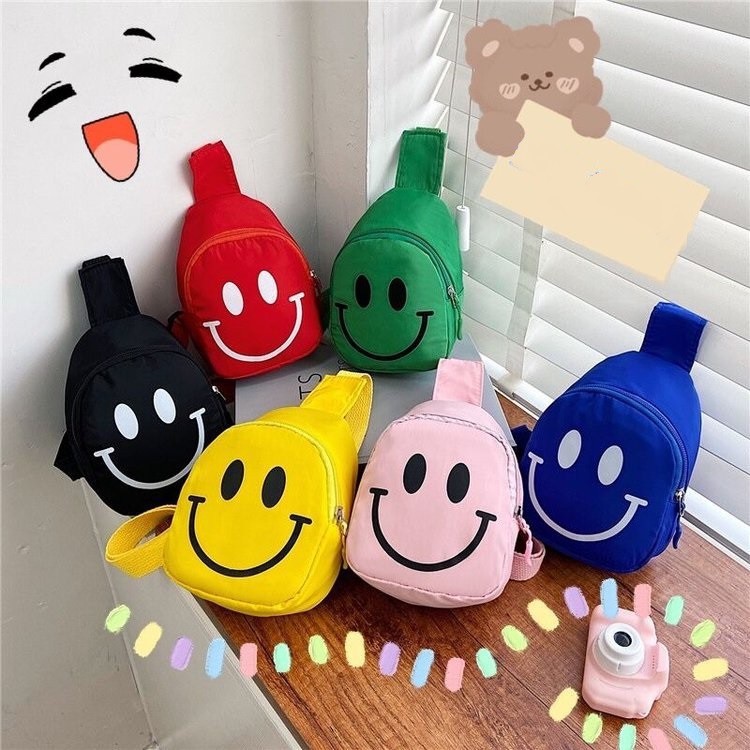 Túi đeo chéo trẻ em túi bao tử mặt cười vải dù cho bé trai bé gái Dương kids
