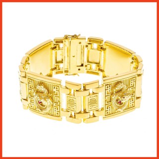 Lắc tay vàng nam hình rồng ngậm zidcon đỏ