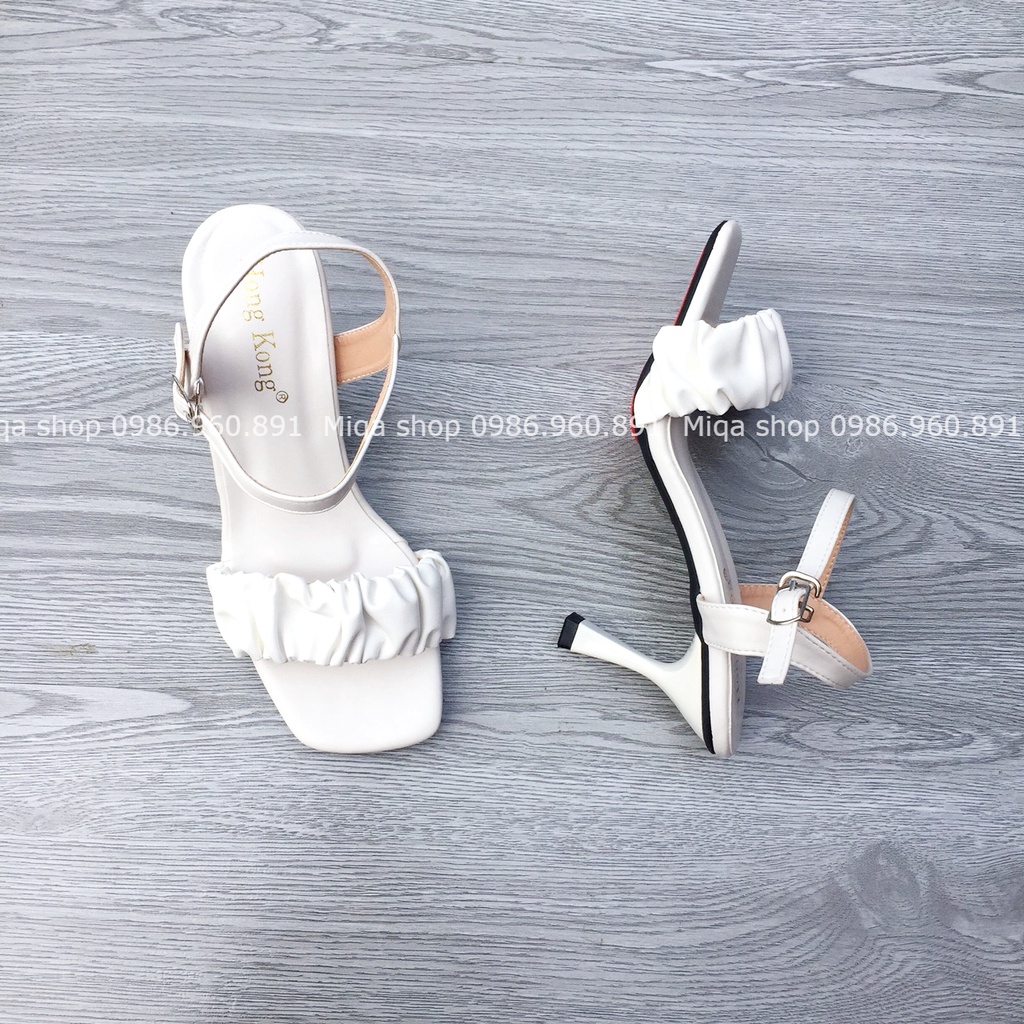 Sandal cao gót quai nhúm đế nhọn cao 7cm
