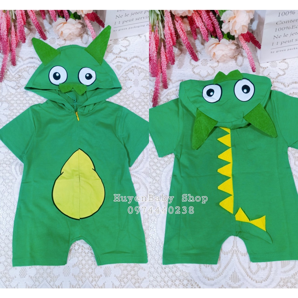 Body đùi in hình thú có mũ ngộ ngĩnh cho bé trai và bé gái sơ sinh 3-9kg , hàng đẹp