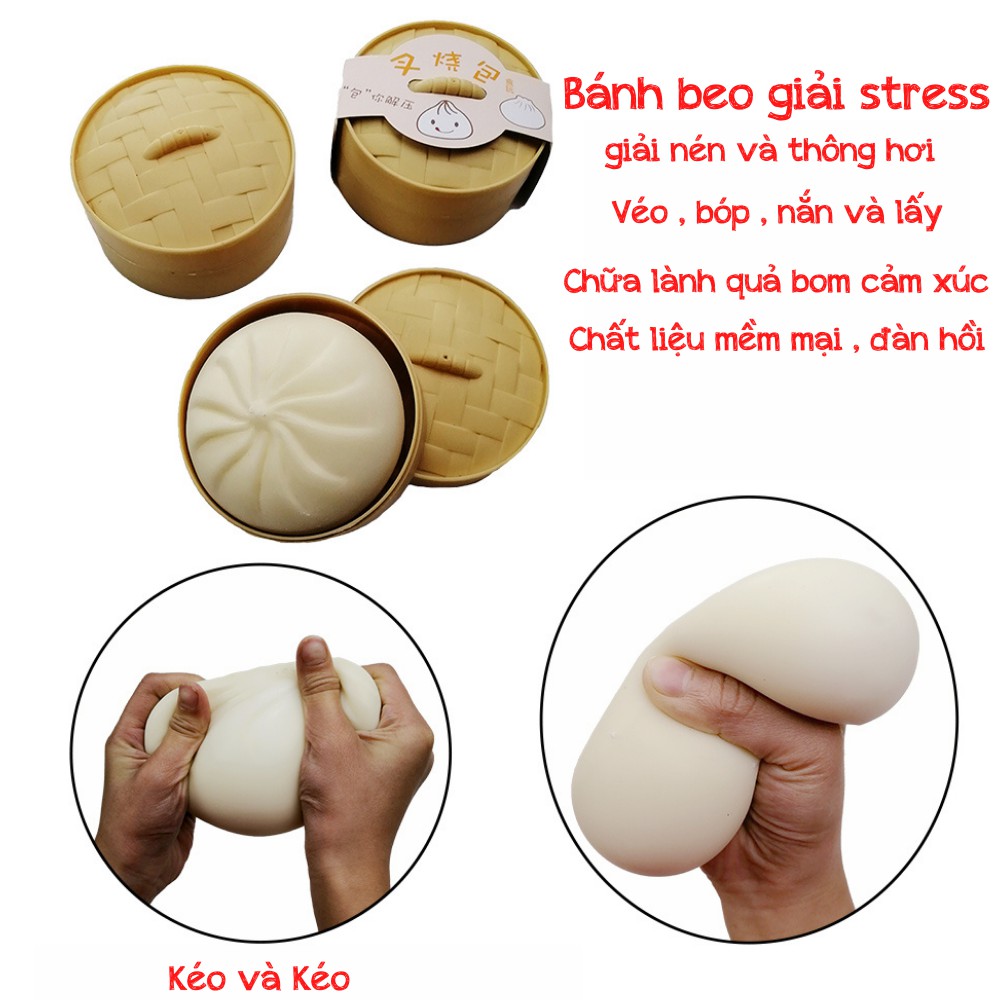 Bánh bao đồ chơi cầm tay bóp , kéo xả stress siêu hót hít TIME HOME