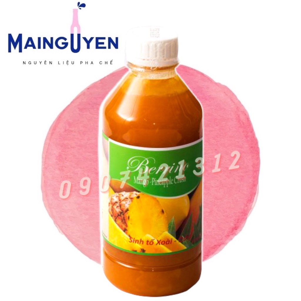 Sinh tố Berrino Đào, Mãng Cầu, Dưa Lưới, Việt Quất 1L - Đủ vị
