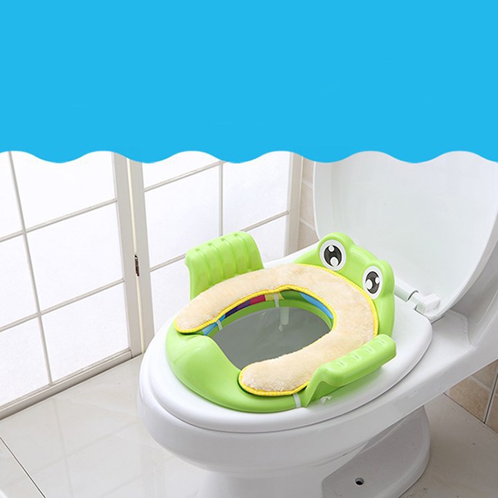 BỆ LÓT THU NHỎ BỒN CẦU HÌNH ẾCH CÓ TAY VỊN CHO BÉ, KỆ BỒN CẦU VỆ SINH CHO BÉ