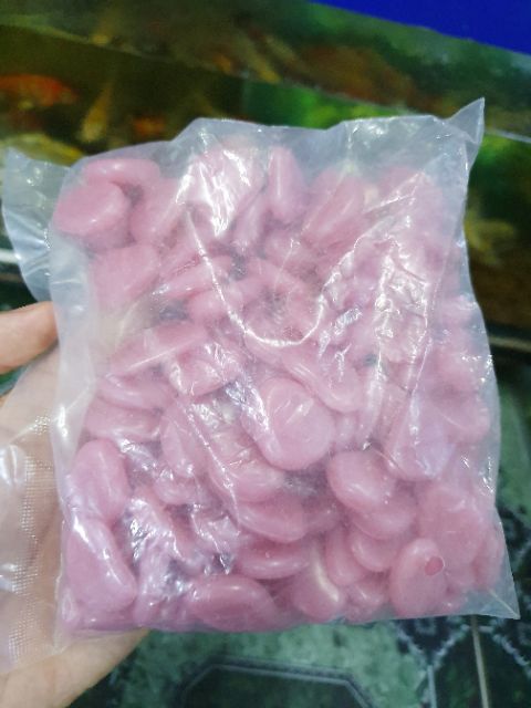 10 VIÊN ĐÁ DẠ QUANG MÀU HỒNG TRANG TRÍ HỒ CÁ NON BỘ