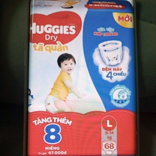Thanh lý bỉm quần Huggies L 68+8 miếng