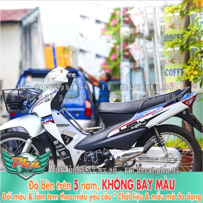 Tem rời Wave A 100cc HP4 trắng (P) -1