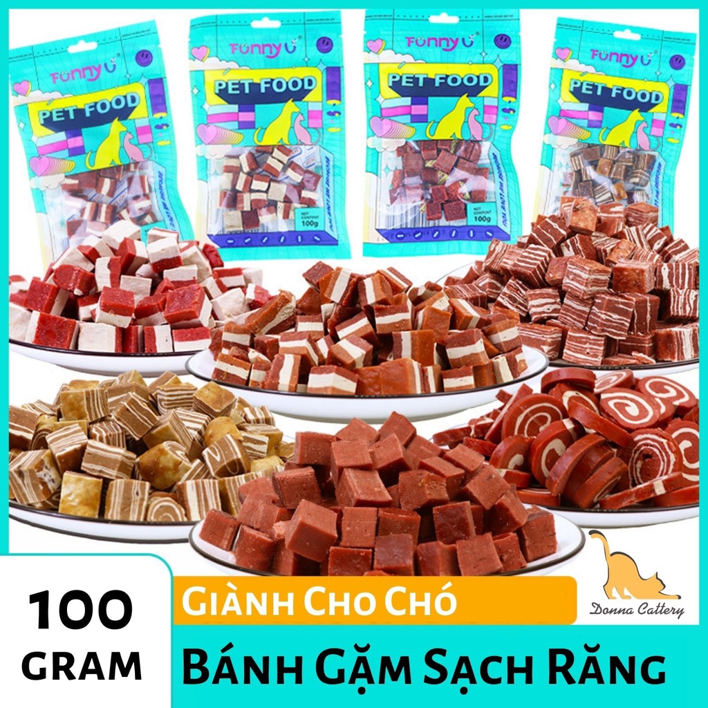 [BAO BÌ MỚI] BÁNH GẶM SẠCH RĂNG CHÓ HÀNG NỘI ĐỊA TRUNG GÓI 100G BY DONNA PETSHOP