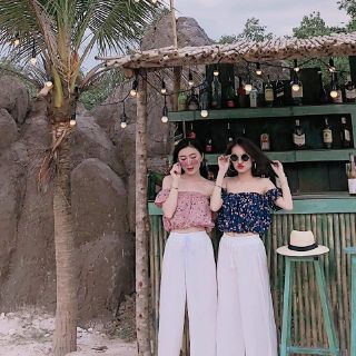 Quần culottes đũi trắng