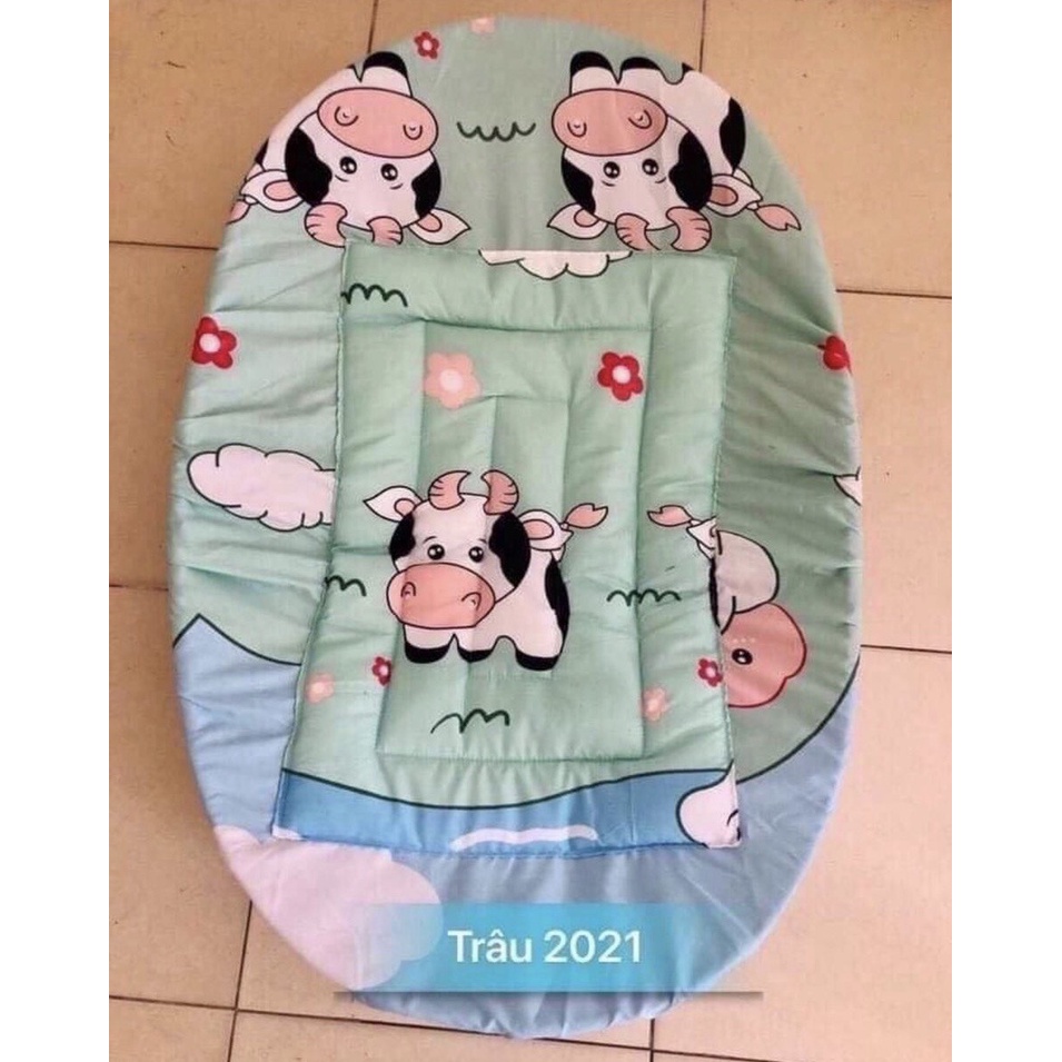 Bộ nôi tre nằm võng cỡ lớn  + Lót kute cao cấp cho bé, Tặng vòng dâu