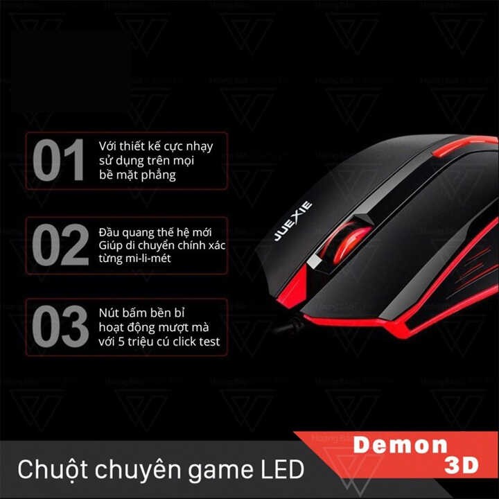 Chuột quang game thủ JUEXIE M611 3D LED có dây cực nhạy