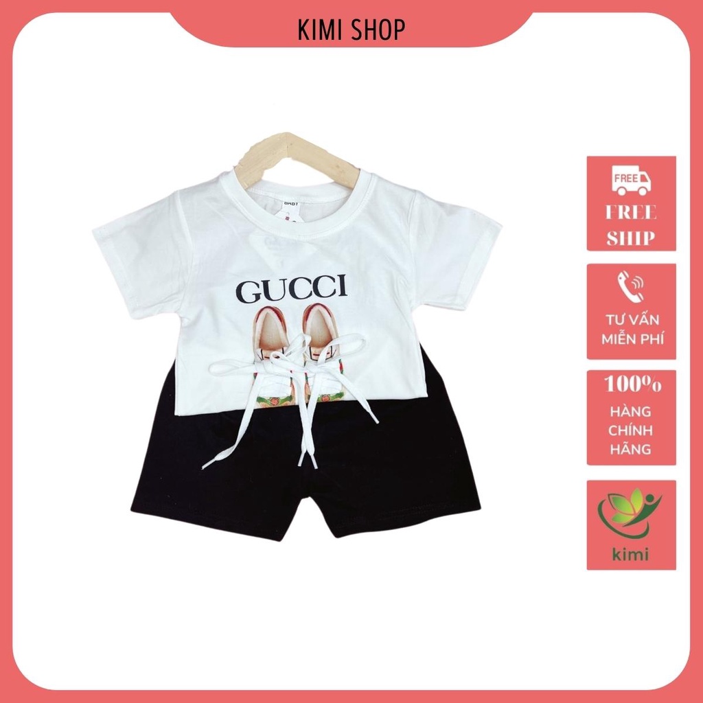 Bộ cộc tay gucci cho bé gái bé trai trẻ em cotton cao cấp hàng loại đẹp giá rẻ--KIMI-GC1