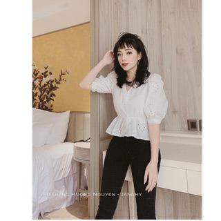 Áo peplum thô ren