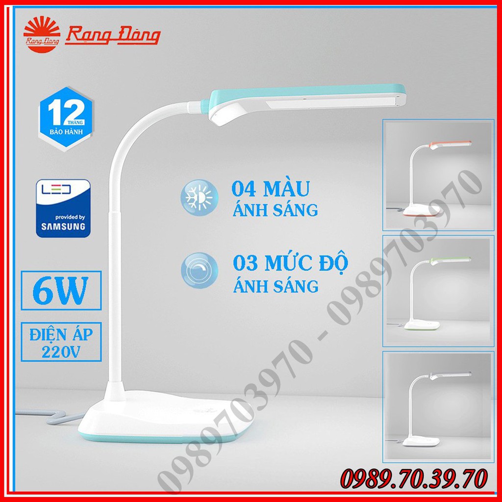 Đèn bàn chống cận thị, đèn đọc sách tăng giảm độ sáng và màu vàng nhẹ tránh đau mắt Rạng Đông