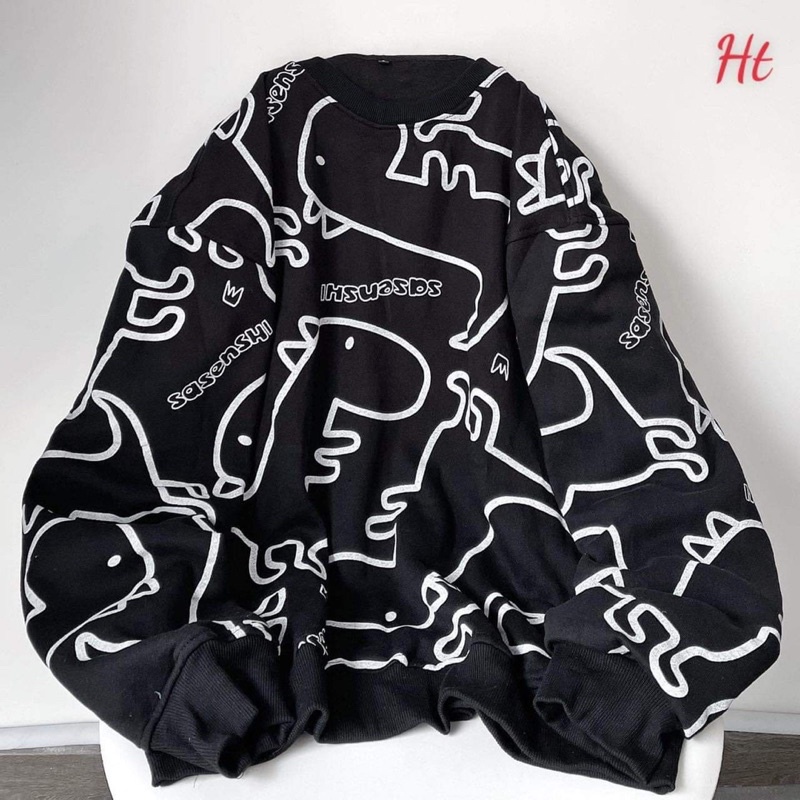 [ Mã 12FASHIONSALE1 giảm 10K đơn 50K ] Áo nỉ bo khủng long toàn thân HT12 | BigBuy360 - bigbuy360.vn