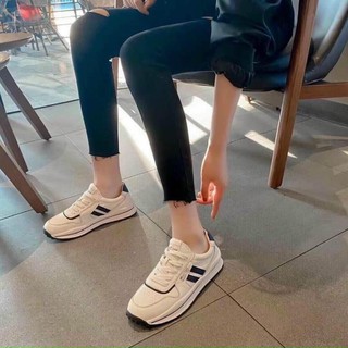 Giày Thể Thao Nữ Trắng Hai Vạch Ulzzang dáng basic