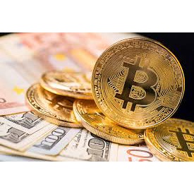 Đồng tiền xu may mắn Bitcoin Mạ vàng 24k kèm hộp nhựa bảo vệ đi kèm H008