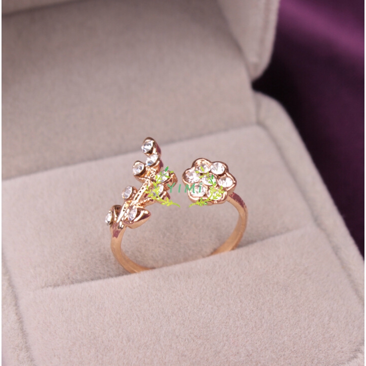 Women's Mini Ring Women's Jewelry Can Be Adjusted Gold-plated Flower Pattern for Gifts❤Yimi❤