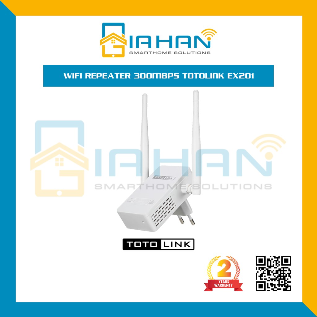 Bộ kích WiFi TOTOLINK EX201 - Mở rộng sóng Wi-Fi chuẩn N 300Mbps - Hàng chính hãng