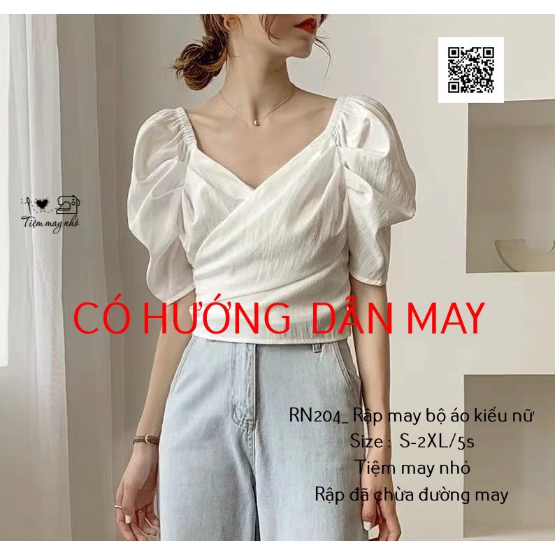 RN204_rập giấy may áo xếp li nữ