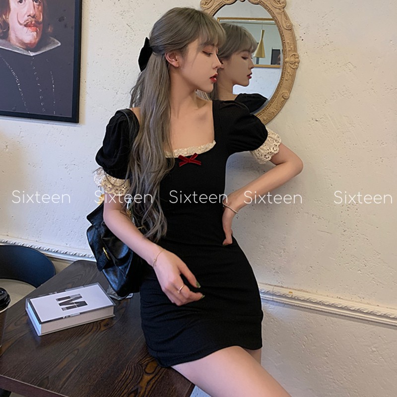 Đầm Nữ, Váy Nữ Dáng ôm, Cổ Vuông Tay Bồng Nữ Tính Trẻ Trung SIXTEEN. | BigBuy360 - bigbuy360.vn