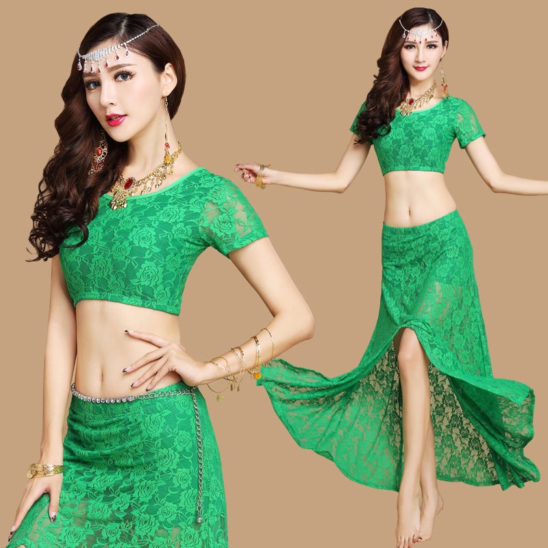 Bộ Trang Phục Múa Bụng Phối Ren Phong Cách Ấn Độ Quyến Rũ Cho Người Lớn