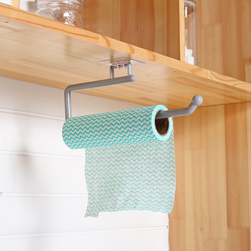 Giá Đỡ Khăn Giấy Cuộn Bằng PP Tự Dính Mạnh 2 Kích Thước Nhỏ Gọn Đa Năng Cho Nhà Tắm/Nhà Bếp