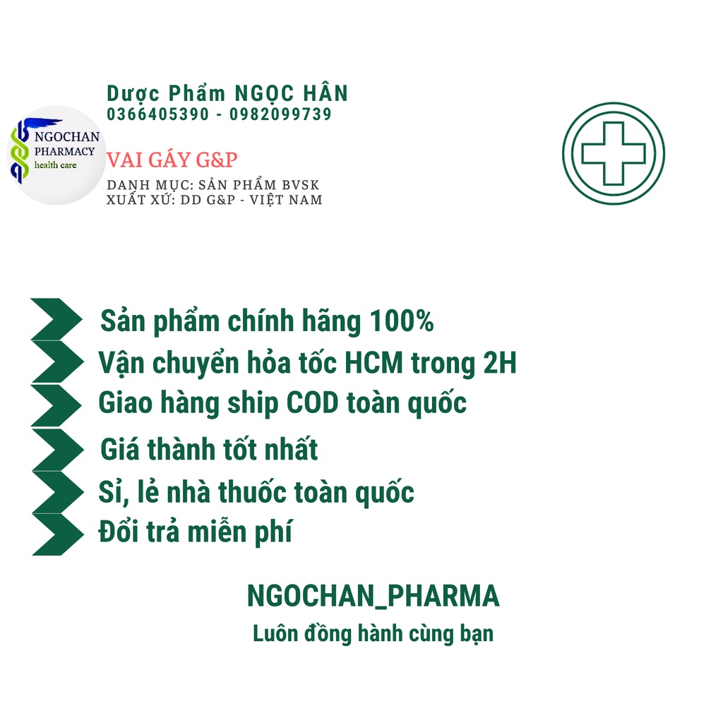 Viên Uống GIẢM ĐAU MỎI VAI GÁY GP| Hỗ Trợ Các Triệu Chứng Thoái Hóa Đốt  Sống Cổ | Hộp 3 vỉ x 10 viên | DP G&P