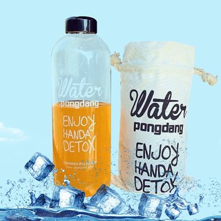 [tặng túi vải] Bình nước Detox nhựa 1L, Bình đựng nước PongDang detox 1L