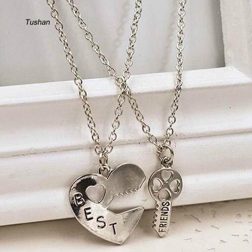 Bộ 2 dây chuyền tình bạn mặt hình trái tim chìa khóa thiết kế độc đáo | BigBuy360 - bigbuy360.vn